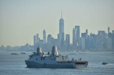 Fleet Week 2019: US Navy ship made from 9/11 wreckage sails past One World Trade Center