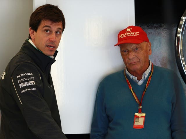 Mercedes CEO Toto Wolff with Niki Lauda