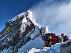 Mount Everest suffers 'traffic jam' after two climbers die near summit