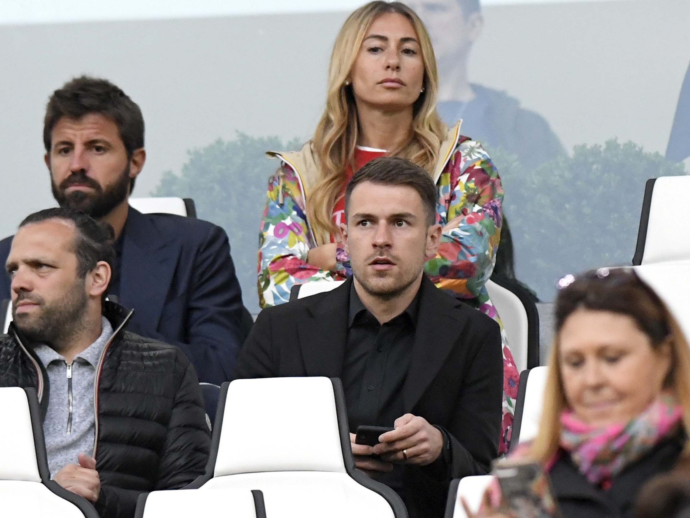 Aaron Ramsey watches Juventus vs Atalanta (Getty )