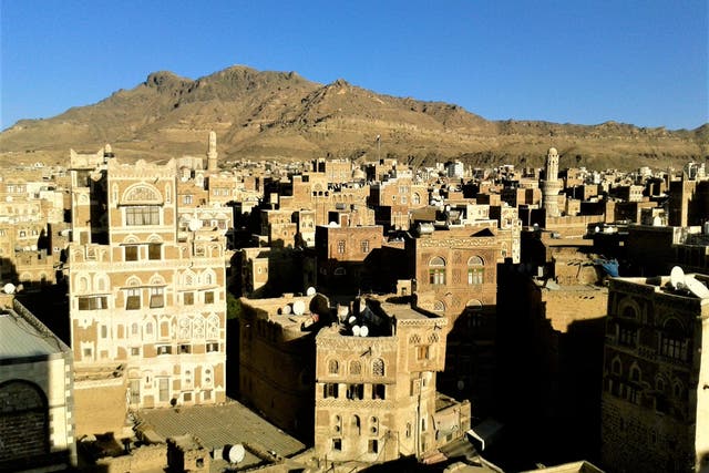 Sanaa’s Unesco-listed Old City, pictured in 2015 before the war, is some 2,500 years old