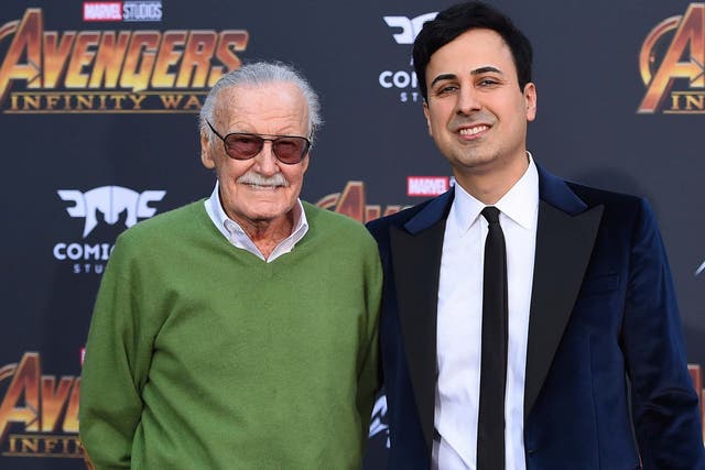 Stan Lee and Keya Morgan at the world premiere of 'Avengers: Infinity War'