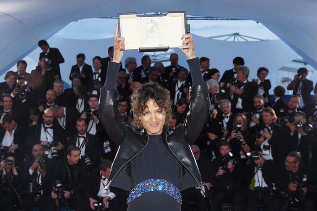 Mati Diop, winner of the Grand Prix Award for her film Atlantique, poses at the?winner photocall during the 72nd annual Cannes Film Festival on May 25, 2019 in Cannes, France