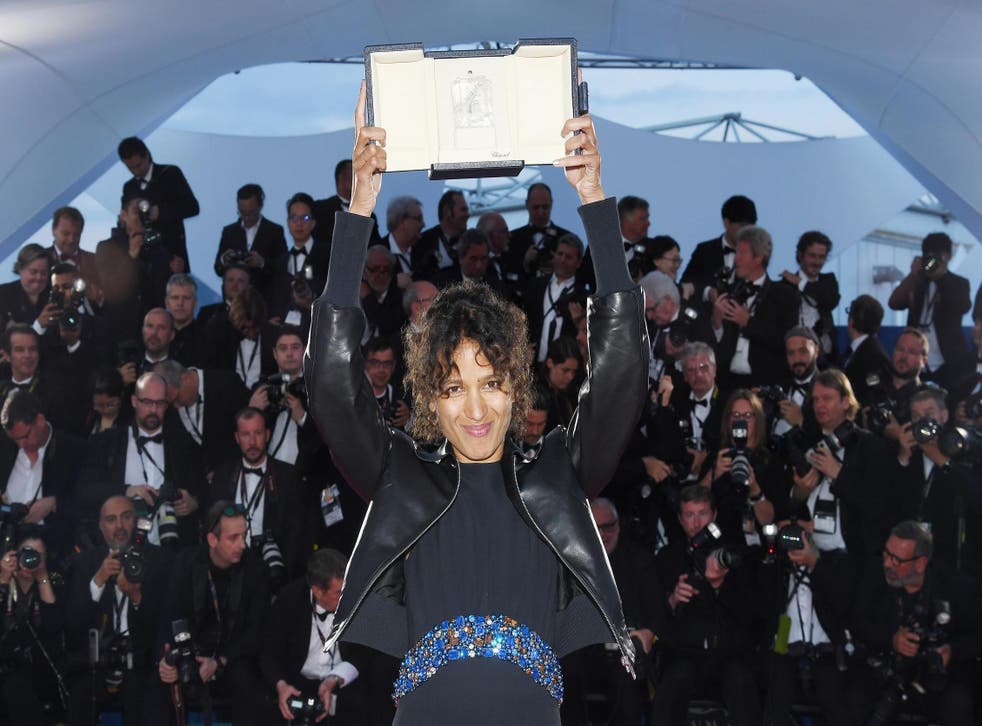 Mati Diop, winner of the Grand Prix Award for her film Atlantique, poses at the winner photocall during the 72nd annual Cannes Film Festival on May 25, 2019 in Cannes, France