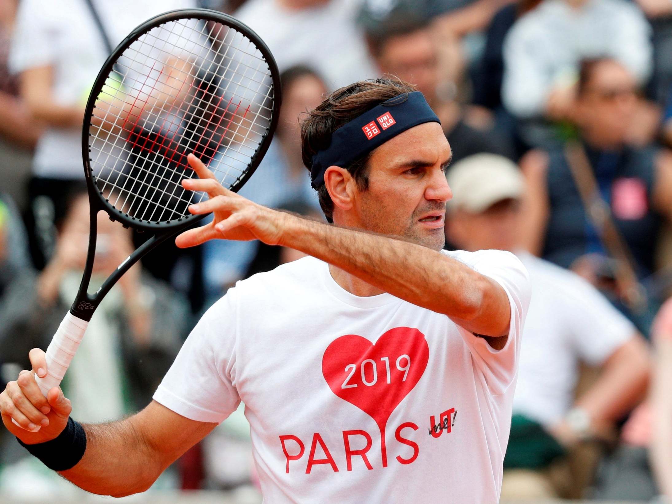 Roger Federer is in action on day one at the French Open