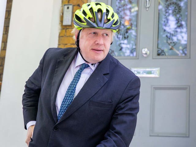 Boris Johnson leaves his London home on the day of the European Elections