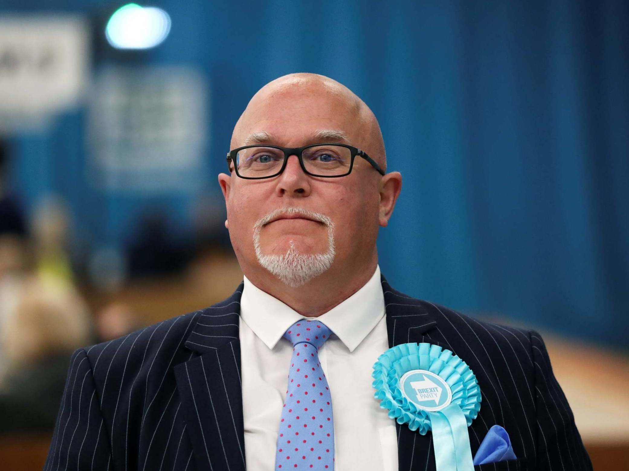 Brexit Party’s Brian Monteith at a counting centre in Sunderland