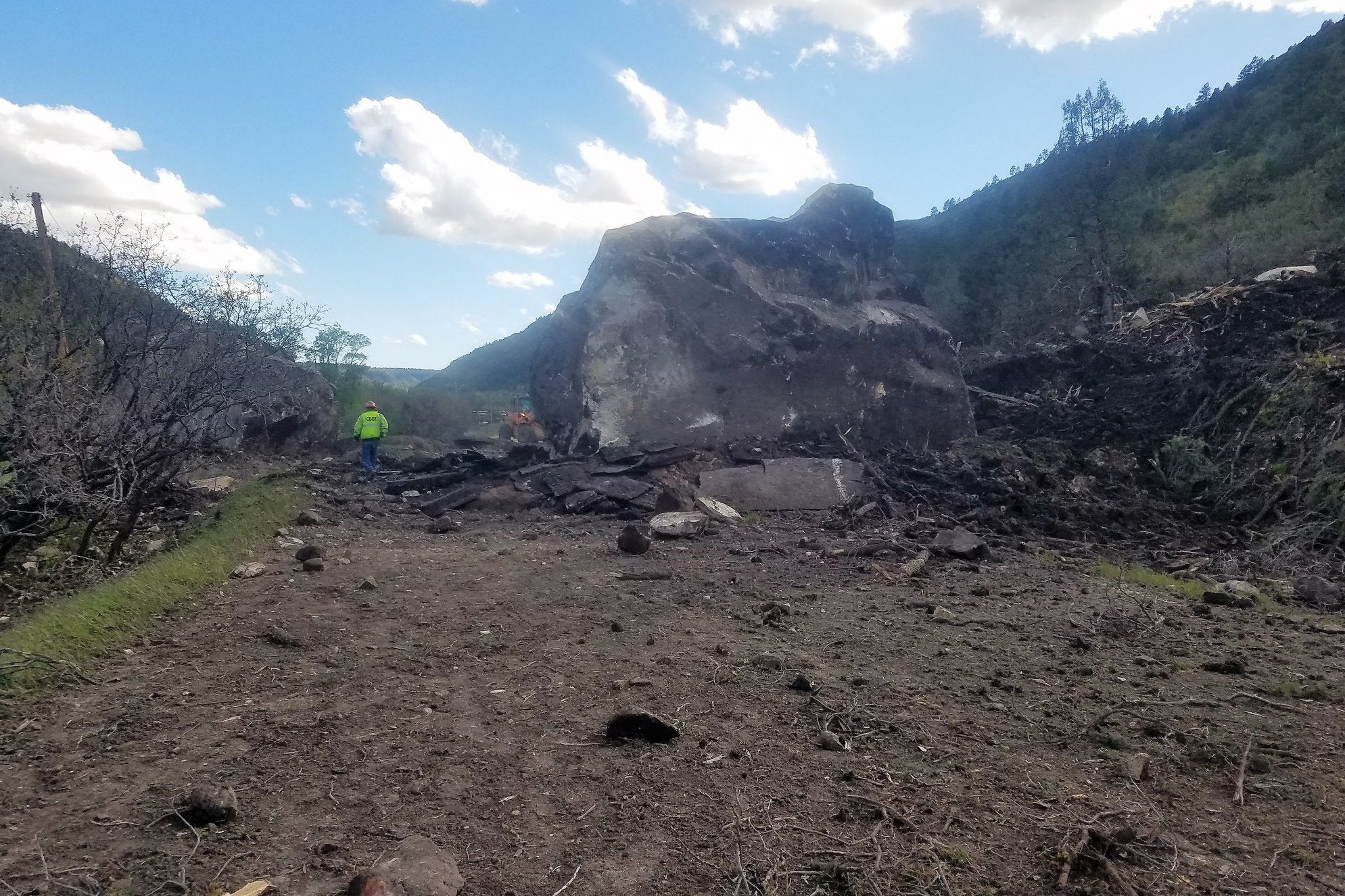 Massive Boulders. Destroyed Highway.