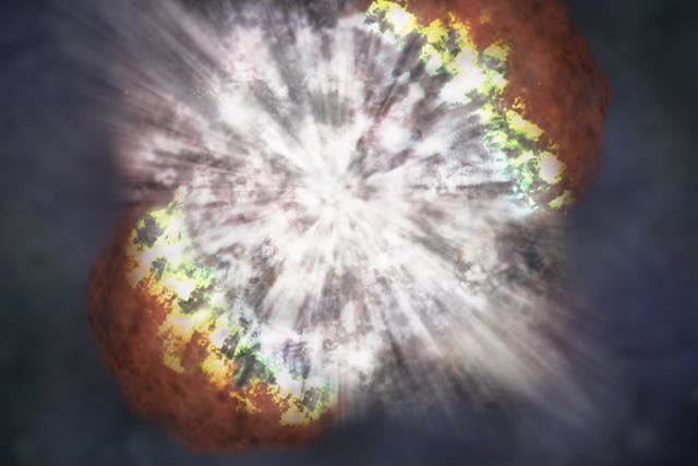 Professor Adrian Merlott believes a supernova (artist's impression) may have exploded just 163 light years away from Earth