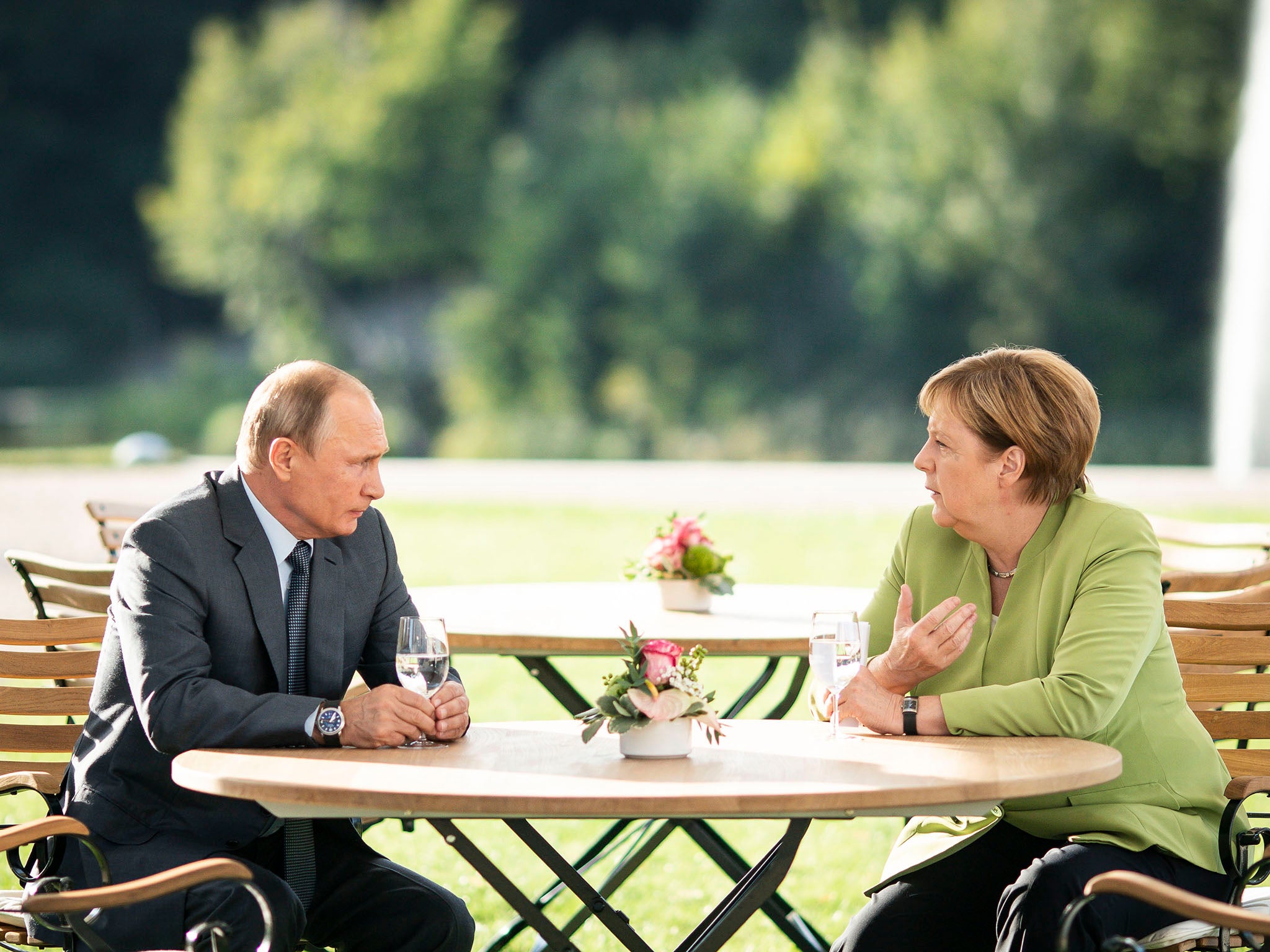 Vladimir Putin meets Angela Merkel to discuss Russian sanctions in August 2018 – they’re not as important as you might think (Bundesregierung/Getty)