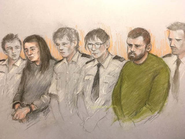 Sarah Barrass, in a court sketch during her trial at Sheffield Crown Court last year