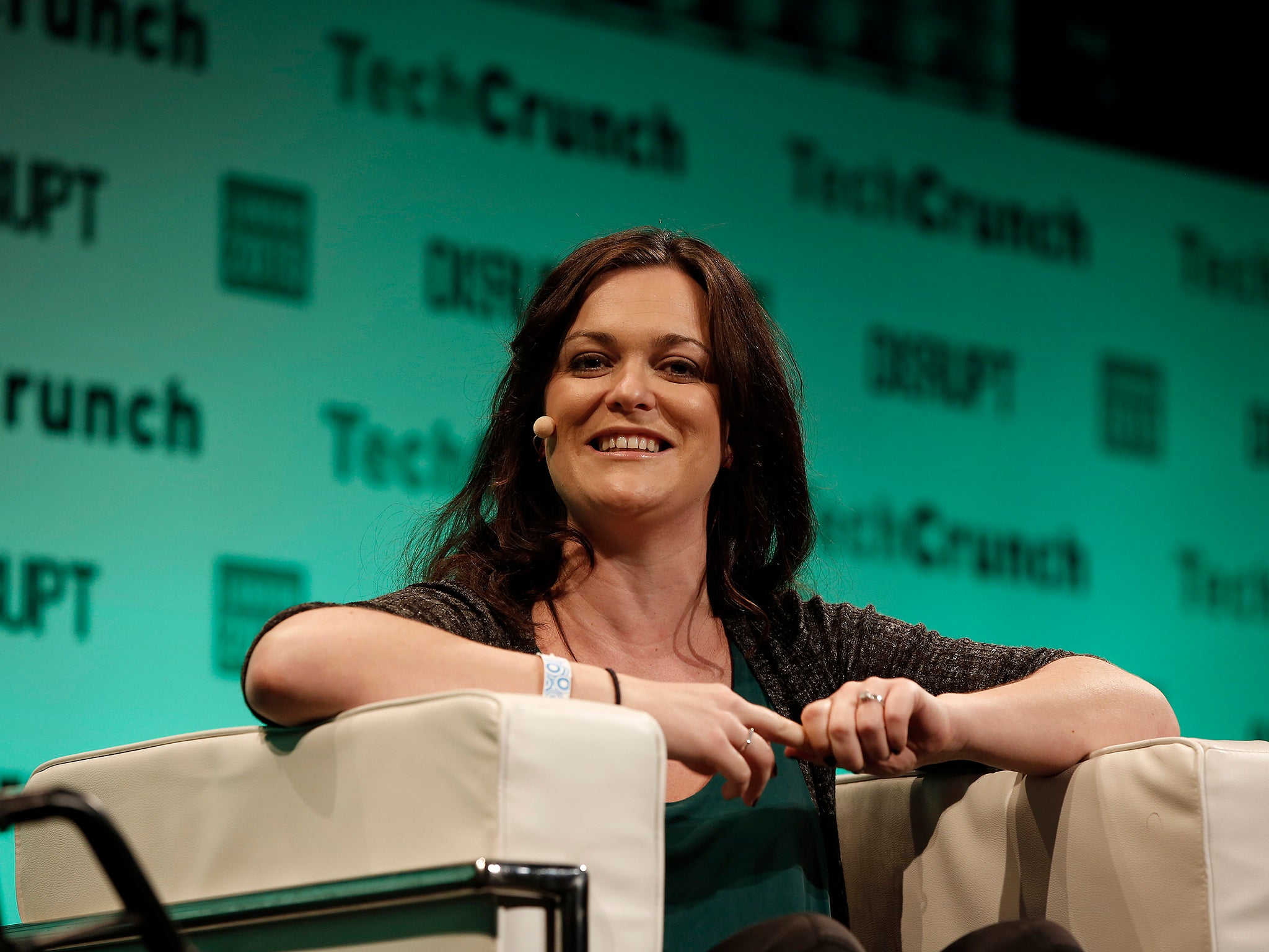 Alex Depledge during TechCrunch Disrupt London 2015