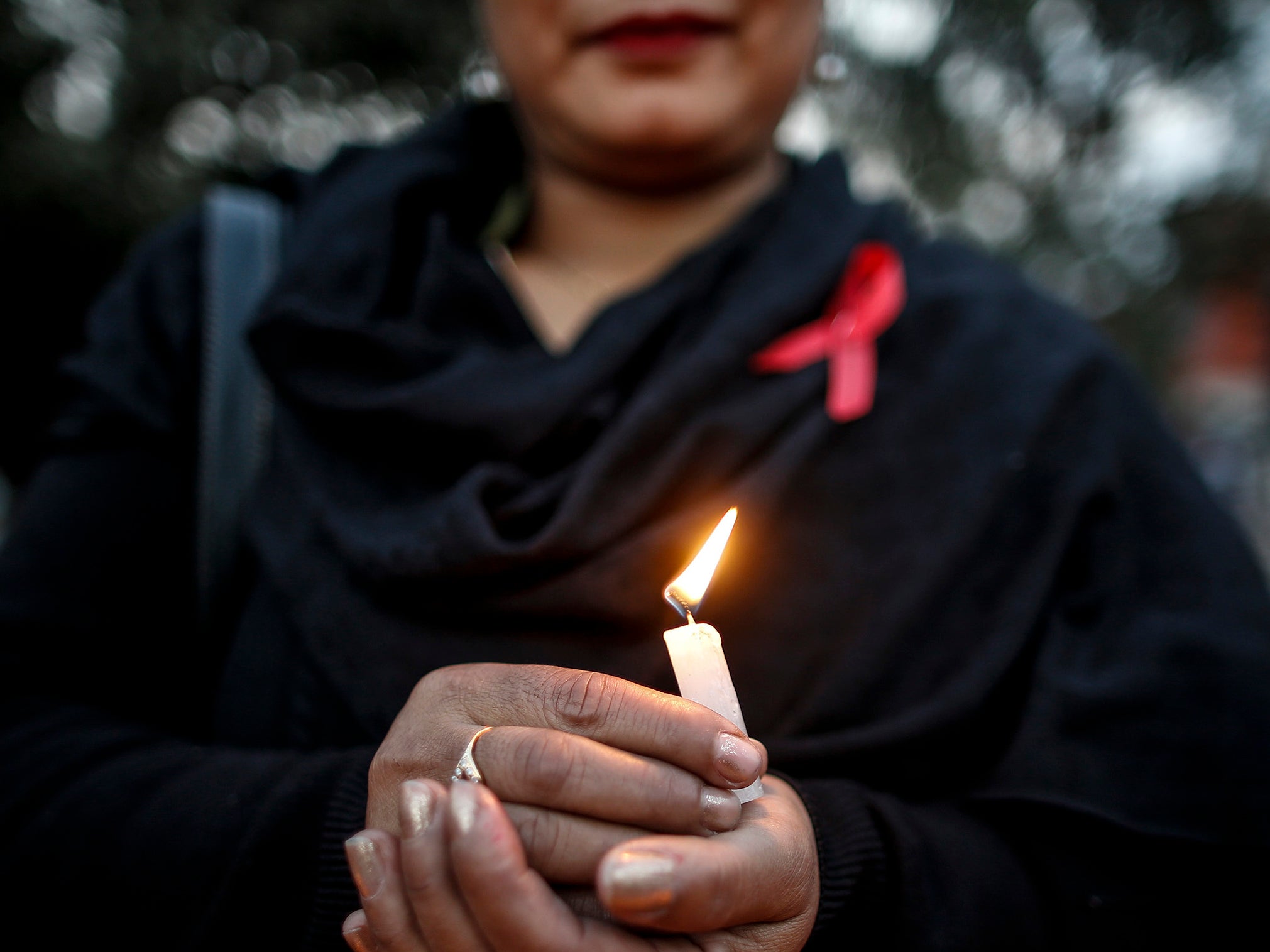 A woman of Maiti Nepal, a rehabilitation and orphanage home for HIV-affected children and women (EPA)