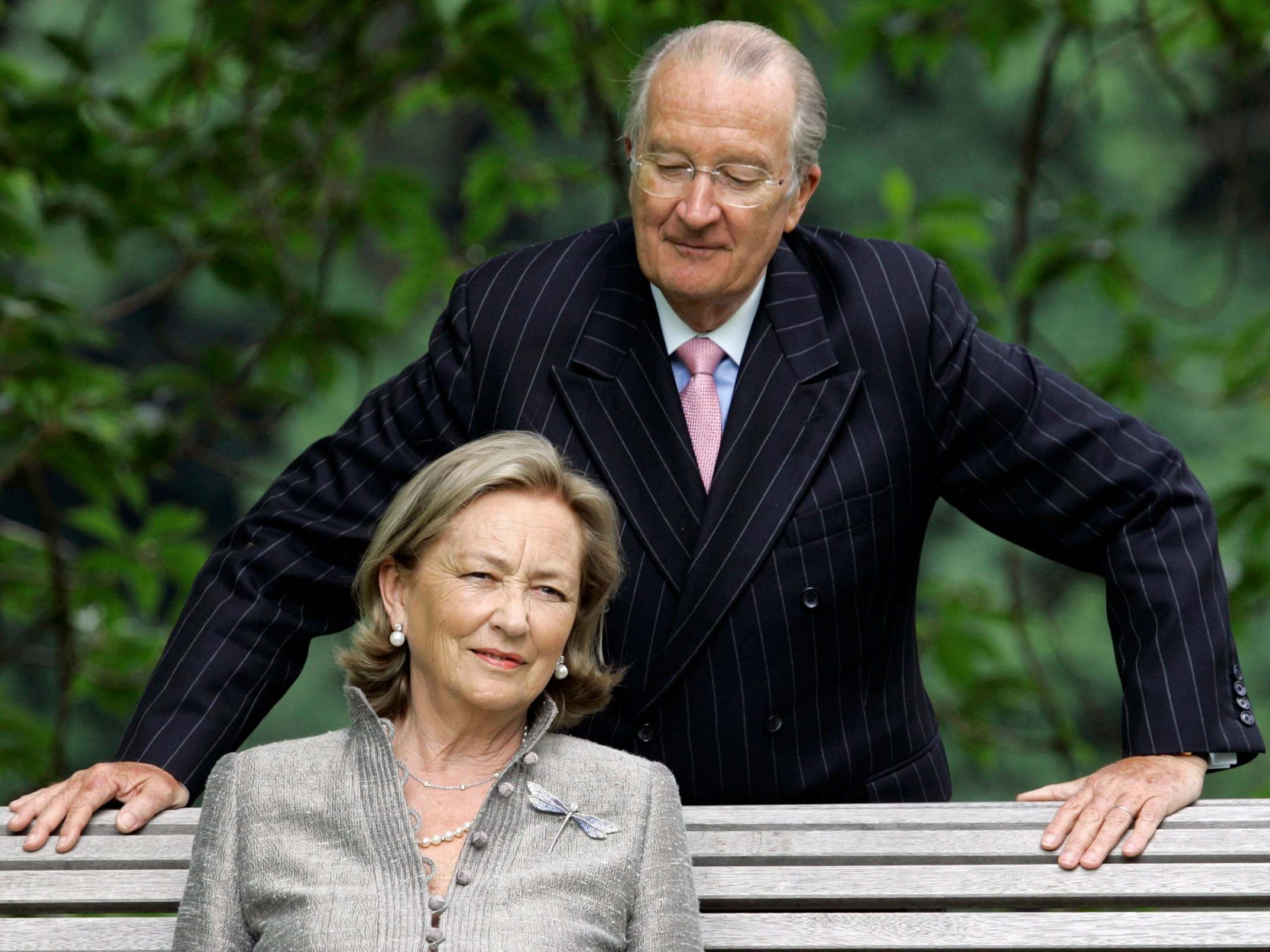 Belgium's Queen Paola and King Albert II at the Royal Palace in Laeken, Belgium, in July 2008.