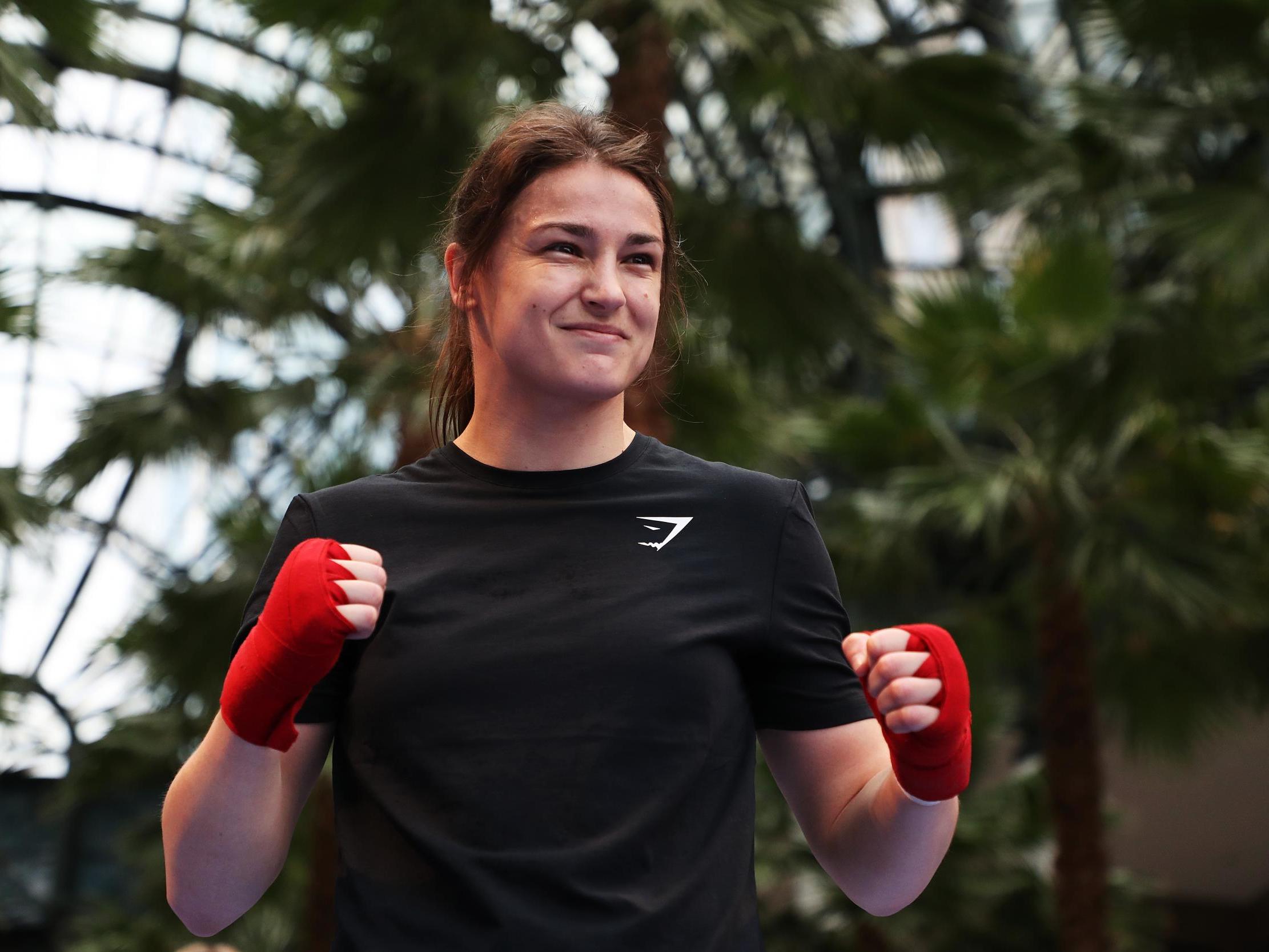 Katie Taylor trains in preparation of her fight this Saturday