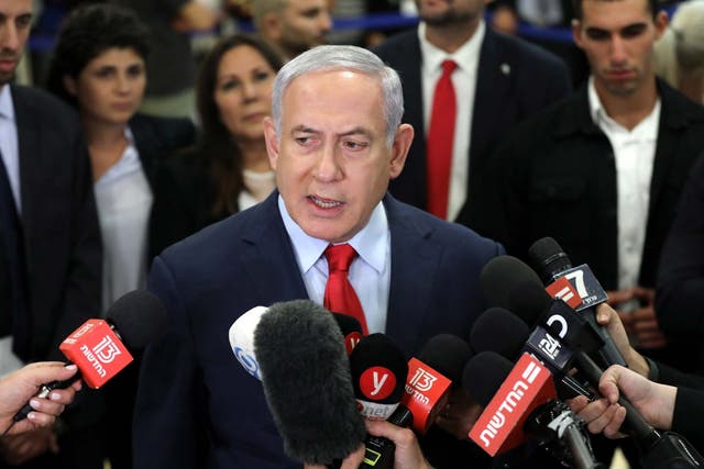 Benjamin Netanyahu speaks to the press yesterday after the Knesset vote