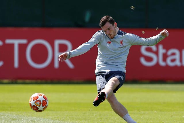 Robertson trains ahead of the Champions League final