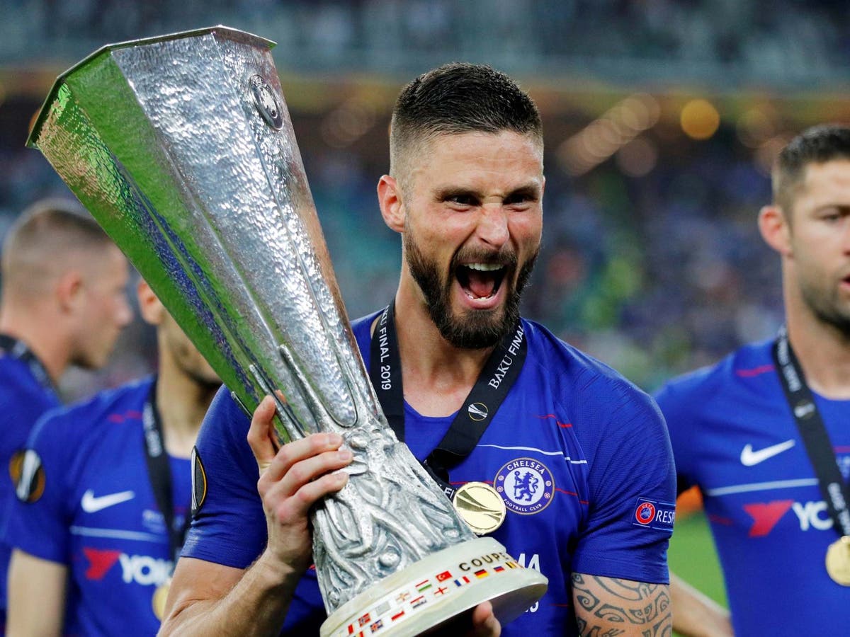 Europa League Final Chelsea Vs Arsenal Olivier Giroud Mocks Gunners During Celebrations In Baku The Independent The Independent