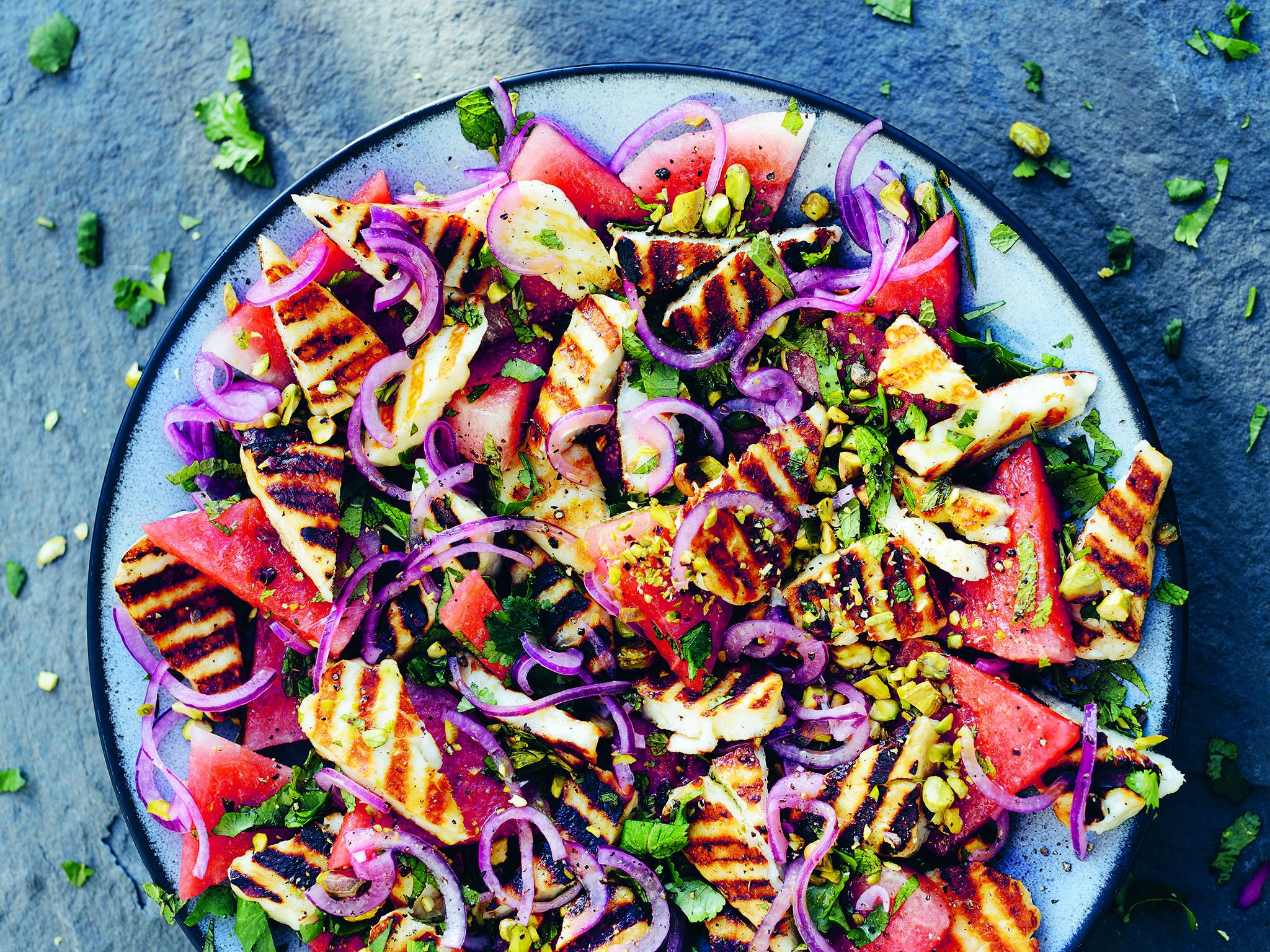 The watermelon, halloumi and pickled red onion salad recipe from Charred (Jason Ingram)