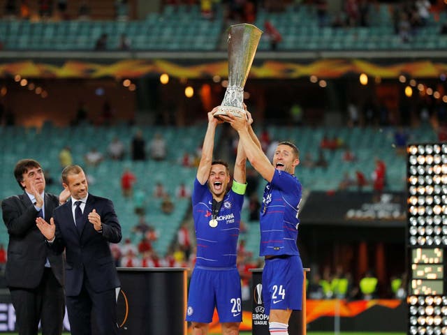 Gary Cahill ended his Chelsea career by lifting the Europa League trophy
