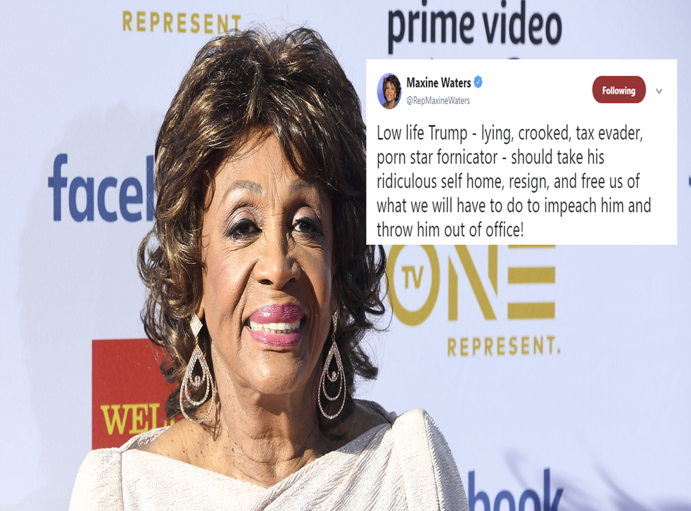 Maxine Waters brands Trump 'porn star fornicator' and ...