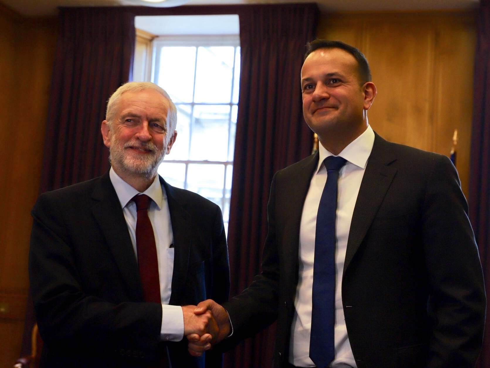 Jeremy Corbyn meets Leo Varadkar in Dublin