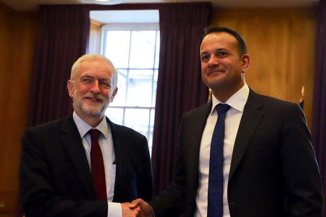 Jeremy Corbyn meets Leo Varadkar in Dublin