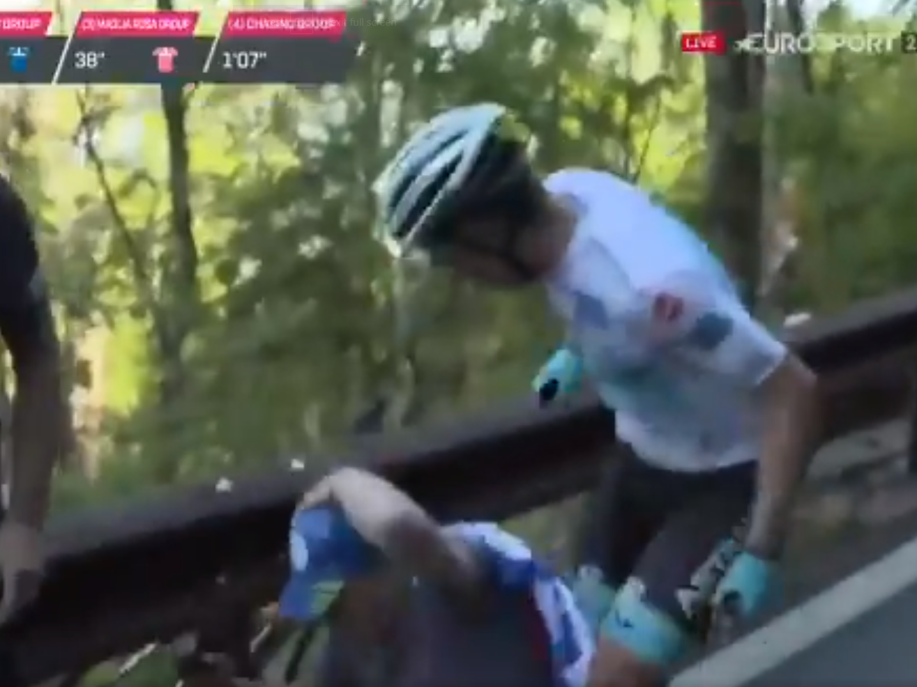 Miguel Angel Lopez was pictured hitting out at a spectator