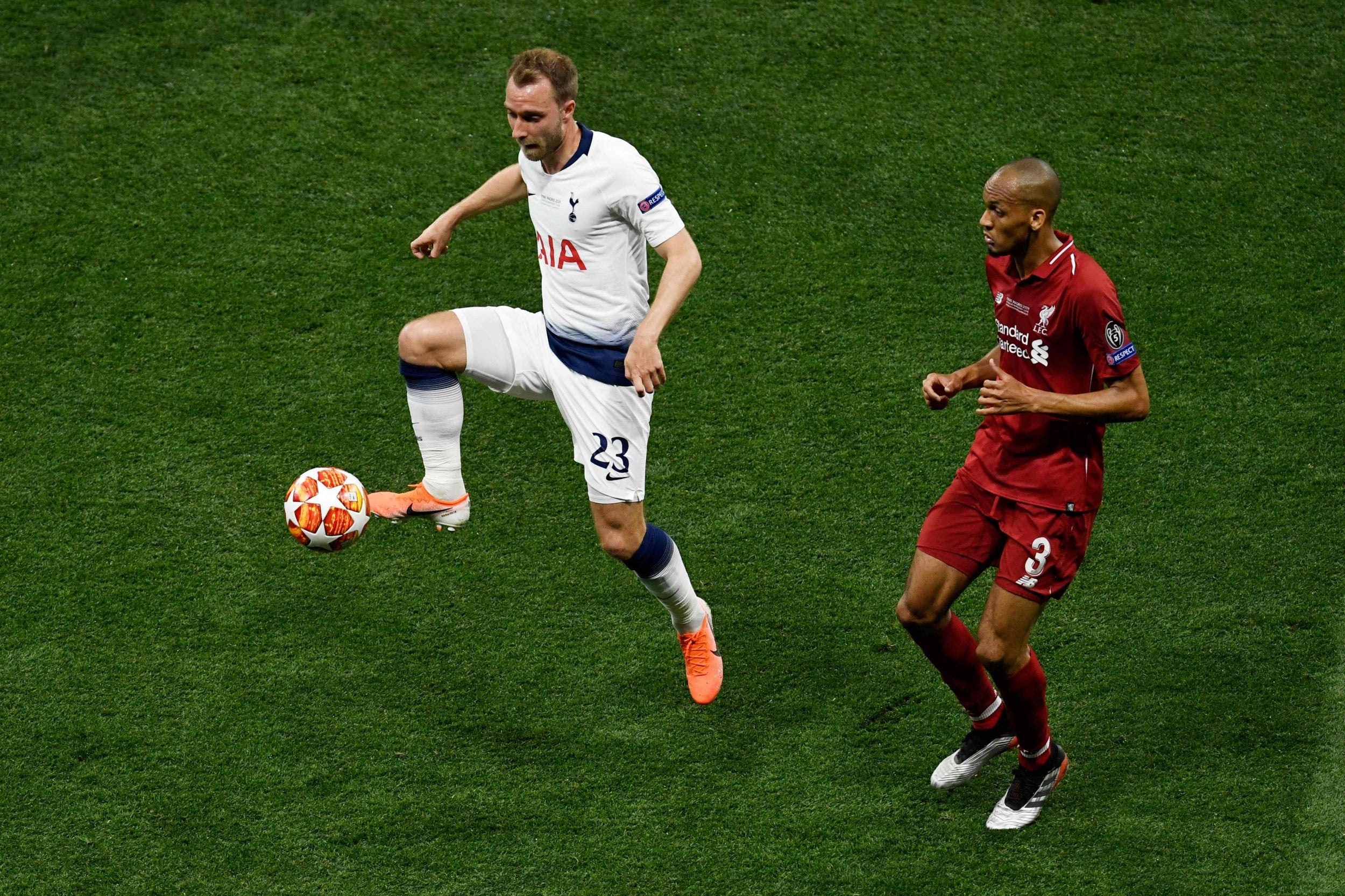 Eriksen featuring in the Champions League final (AFP/Getty)