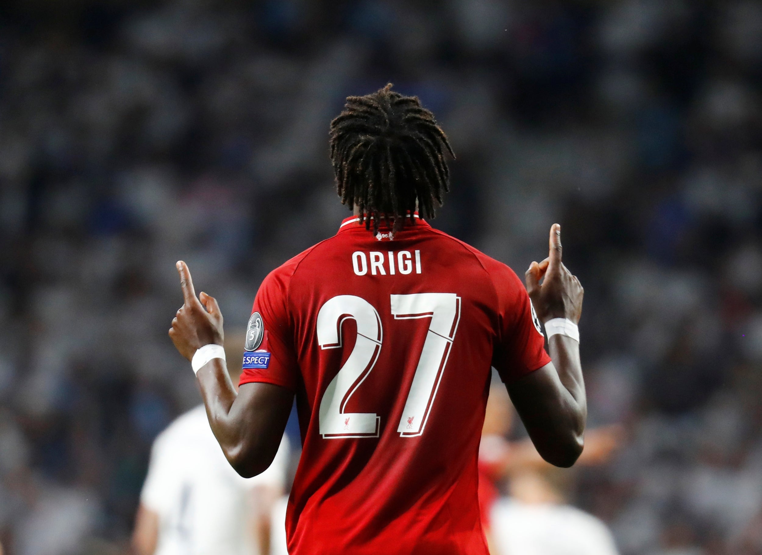 Origi celebrates his goal in Madrid