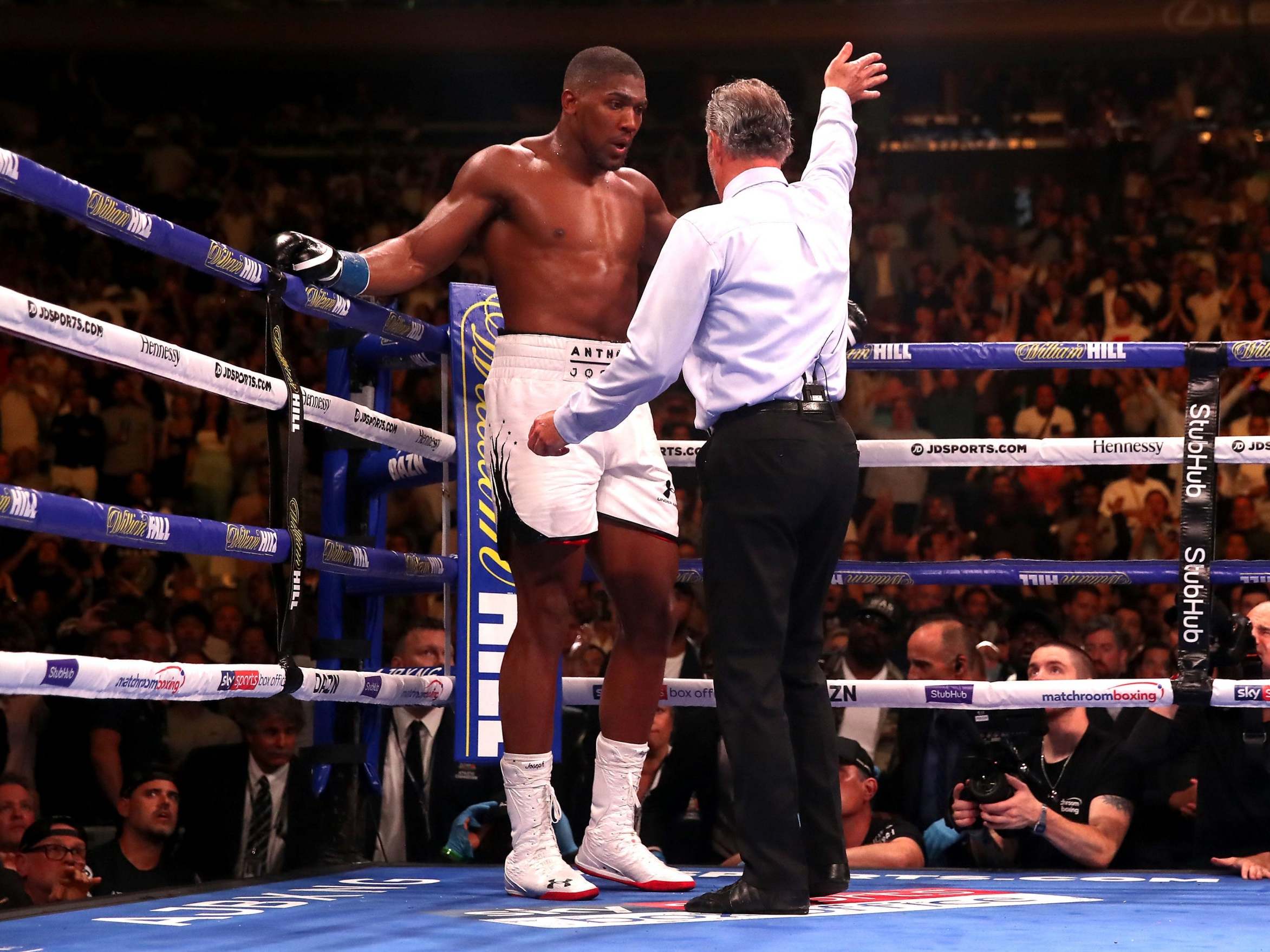 Anthony Joshua was knocked down four times in the bout