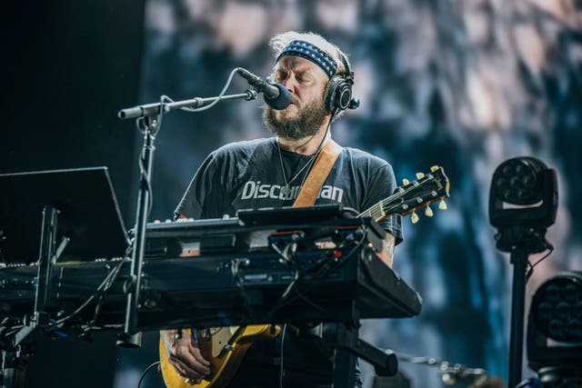 Justin Vernon of Bon Iver performing at All Points East Festival