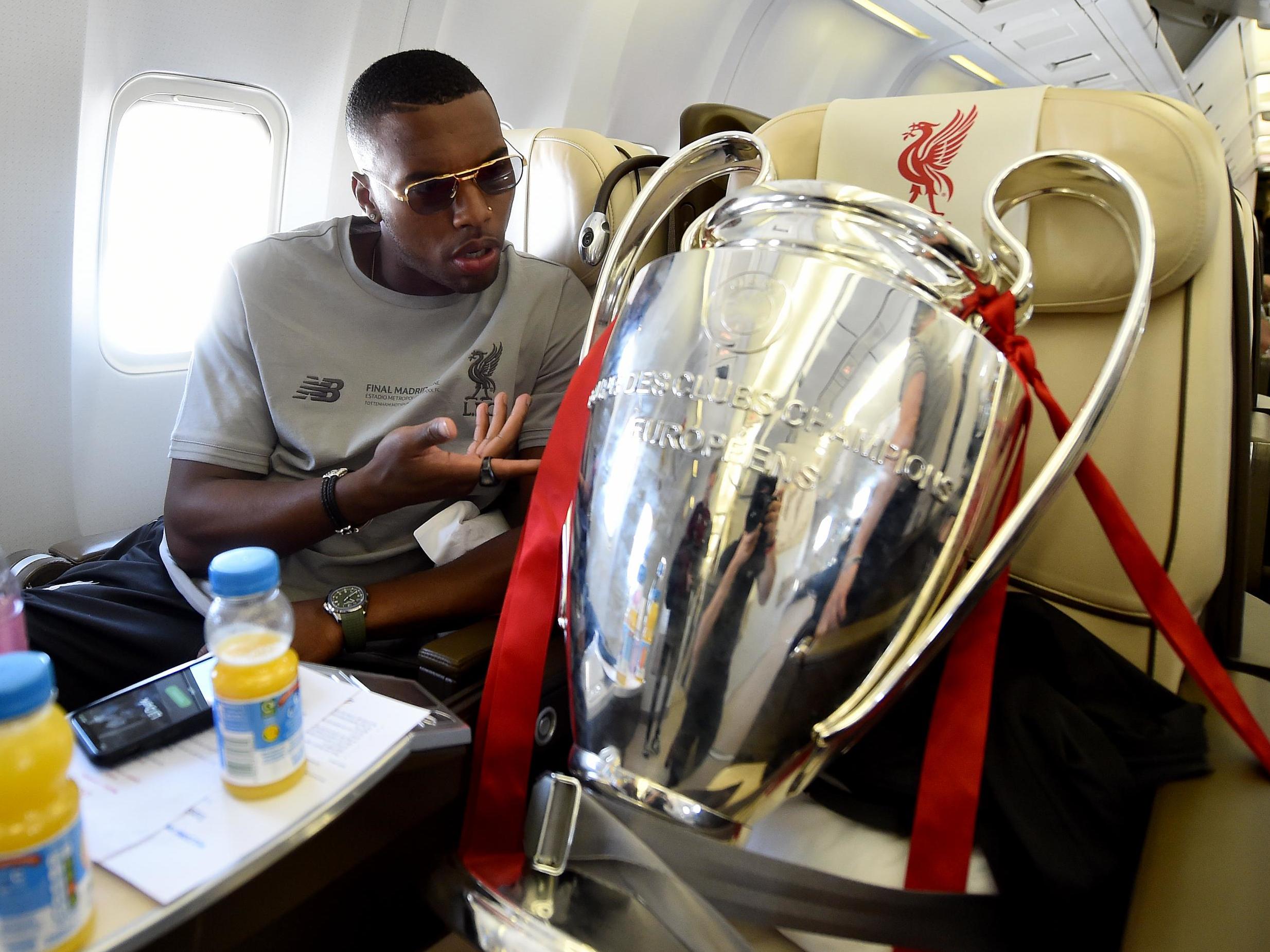Liverpool striker Daniel Sturridge with the European Cup