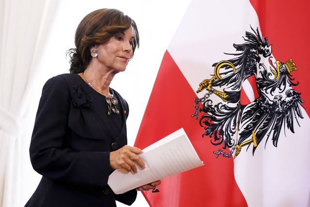 Newly sworn-in Austrian Chancellor Brigitte Bierlein at the chancellery in Vienna