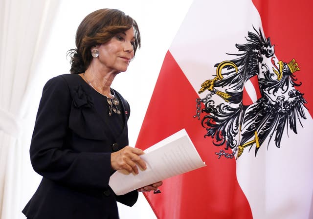 Newly sworn-in Austrian Chancellor Brigitte Bierlein at the chancellery in Vienna