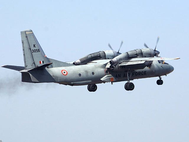 An Indian air force AN-32 aircraft takes off