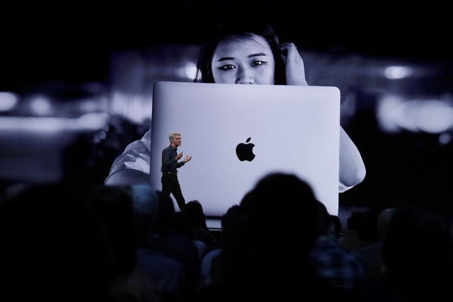 Craig Federighi , Senior Vice President of Software Engineering at Apple, speaks about programming during the keynote address at the Apple World Wide Developers Conference
