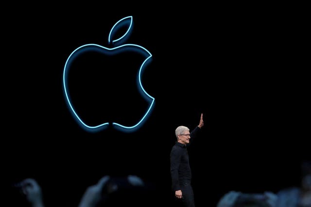 Apple CEO Tim Cook delivers the keynote address during the 2019 Apple Worldwide Developer Conference (WWDC) at the San Jose Convention Center