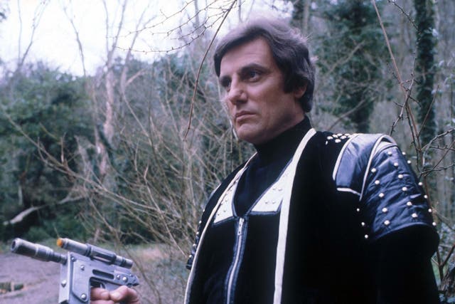 Surrey-born actor Paul Darrow appearing as Kerr Avon in 70s and 80s BBC sci-fi series Blake's 7.