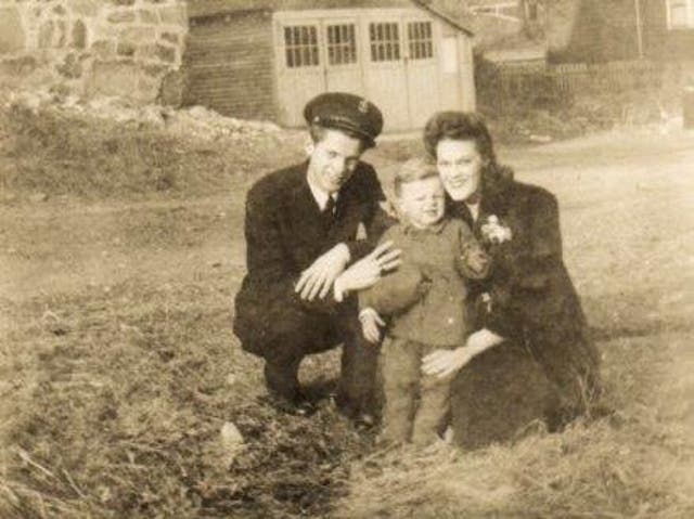 A family photograph of Bill Svrluga Sr, his wife Ruth and their son Bill Jr
