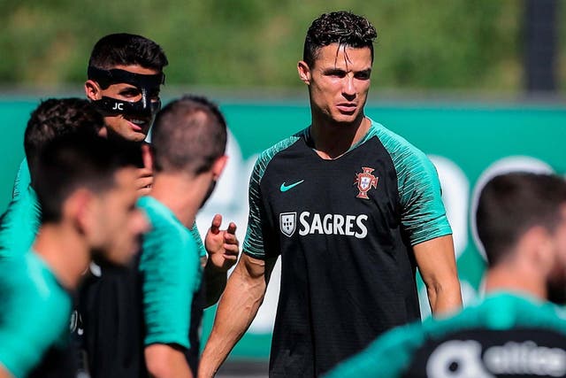 Cristiano Ronaldo in training for Portugal this week