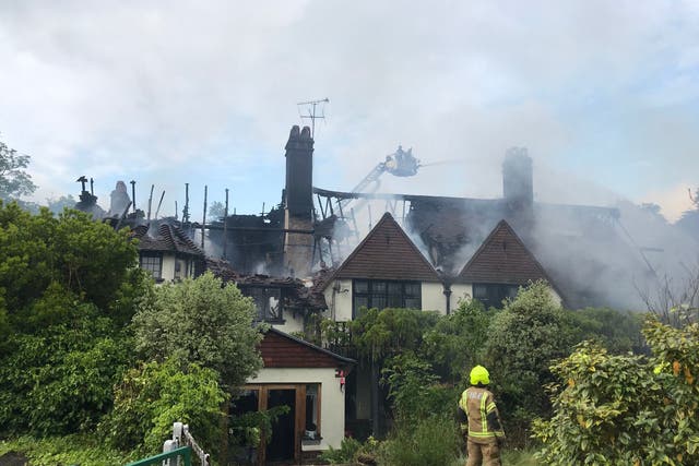'A small part of the roof was damaged' London Fire Brigade said