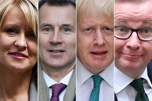 Tory hopefuls: Esther McVey, Jeremy Hunt, Boris Johnson and Michael Gove