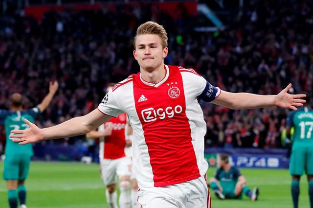 Ajax's Matthijs de Ligt celebrates scoring