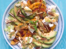 How to make griddled peach, avocado and ricotta salad