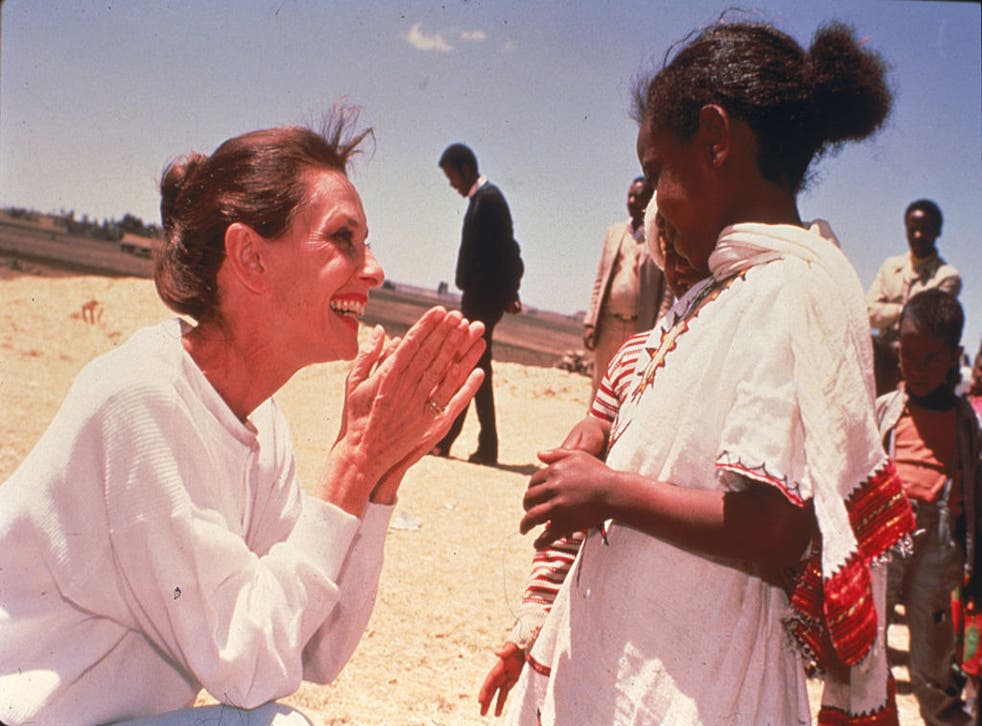  In Ethiopia on her first field mission in 1988 as goodwill ambassador to the United Nations Children’s Fund
