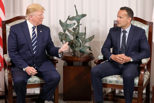 Donald Trump met with Taoiseach Leo Varadkar at Shannon Airport.