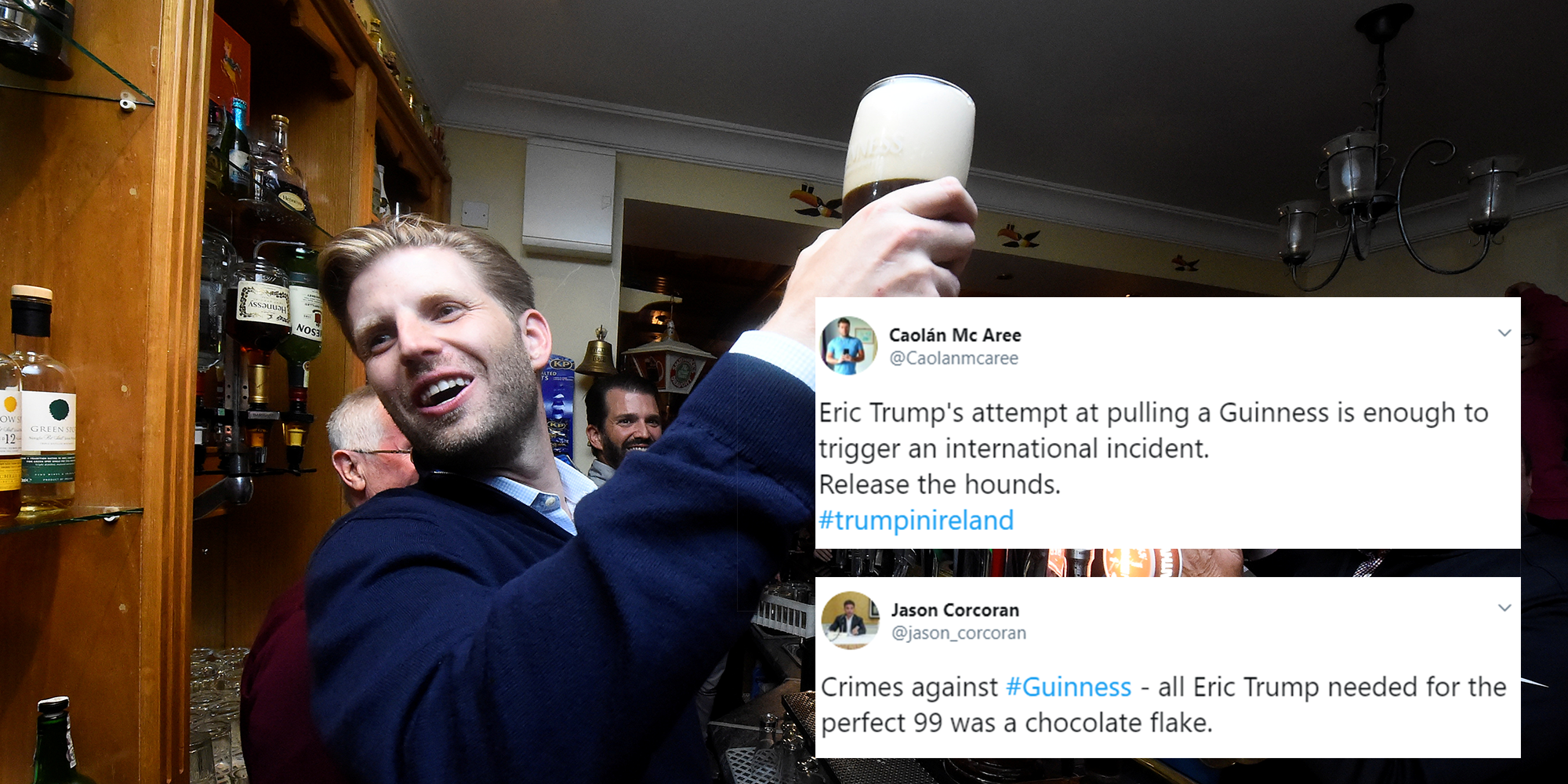 Trump state visit: Eric Trump poured a pint of Guinness ...