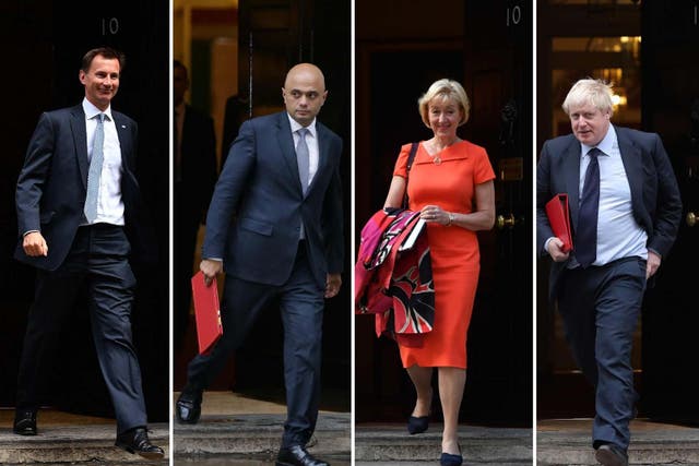 Jeremy Hunt, Sajid Javid, Andrea Leadsom and Boris Johnson are among the Conservative leadership contenders