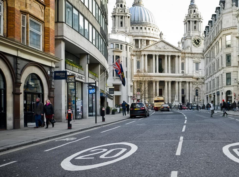 Many roads in London already have 20mph limits in place, such as Ludgate Hill in front of St Paul's Cathedral